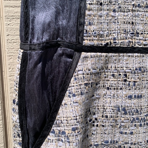 Theory Waldia Alluring Tweed Satin Panel Sheath Dress - Picture 4 of 13